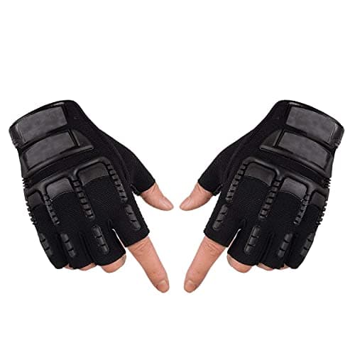 Navkar Crafts Non-Slip Unisex Outdoor Anti Slip Bicycle Cycling/Riding/Sports/Outdoor Activities Half Finger Gloves (Black, Free)