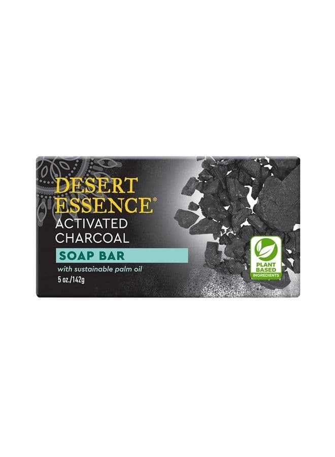 Activated Charcoal Soap Bar 5 oz - Non-GMO, Gluten Free, Vegan, Cruelty Free, Sustainable Palm Oil - Cucumber & Eco-Harvest Tea Tree Oil - Detoxifies, Cleanses & Removes Impurities