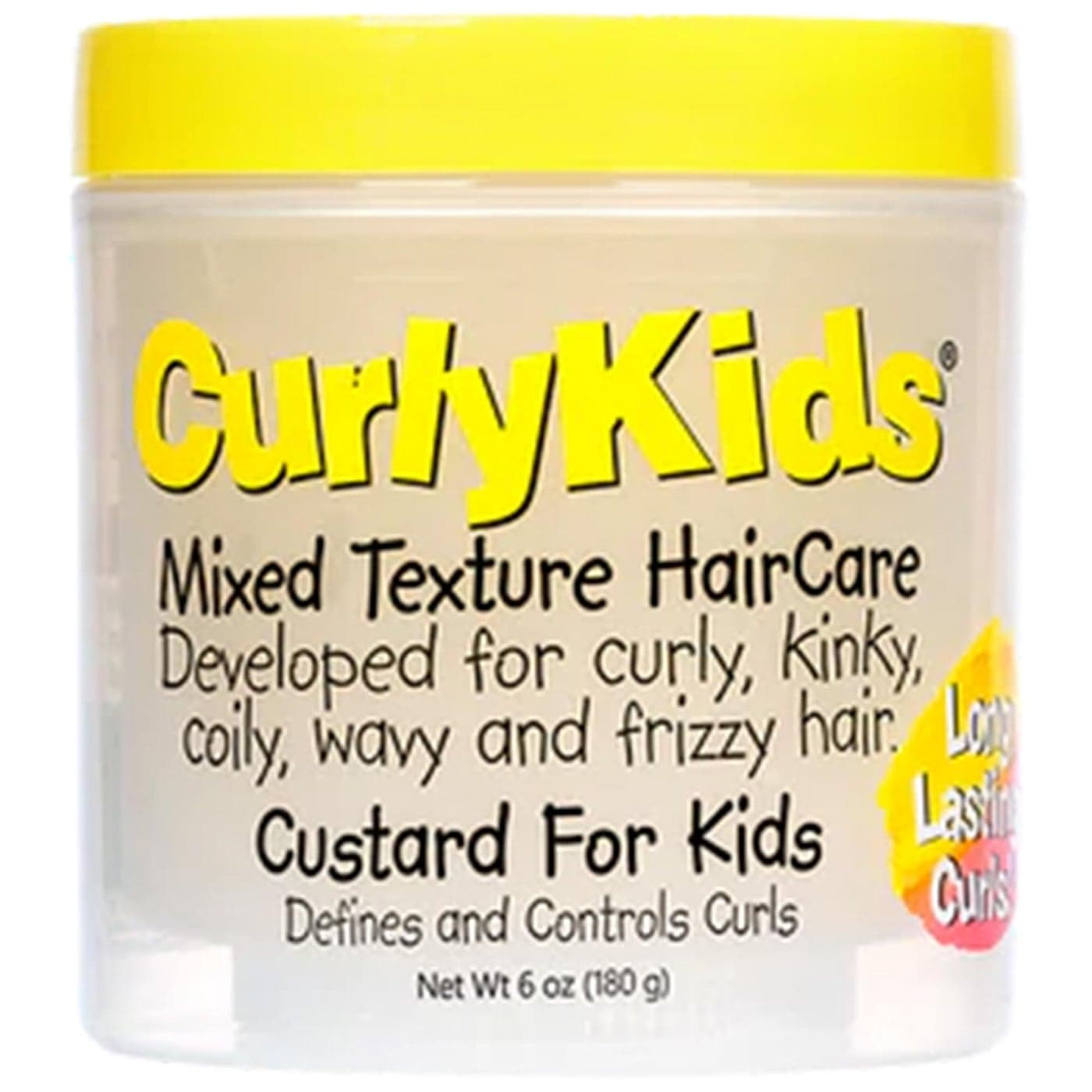 CurlyKids Mixed HairCare Custard for Kids Lightweight Curl Defining Custard for Curly Coily Kinky Wavy Hair Frizz Control Moisturizing ShineBoosting Hair Care for Kids 6oz