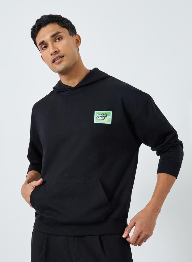 Men Black Padel Club Graphic Terry Hoodie