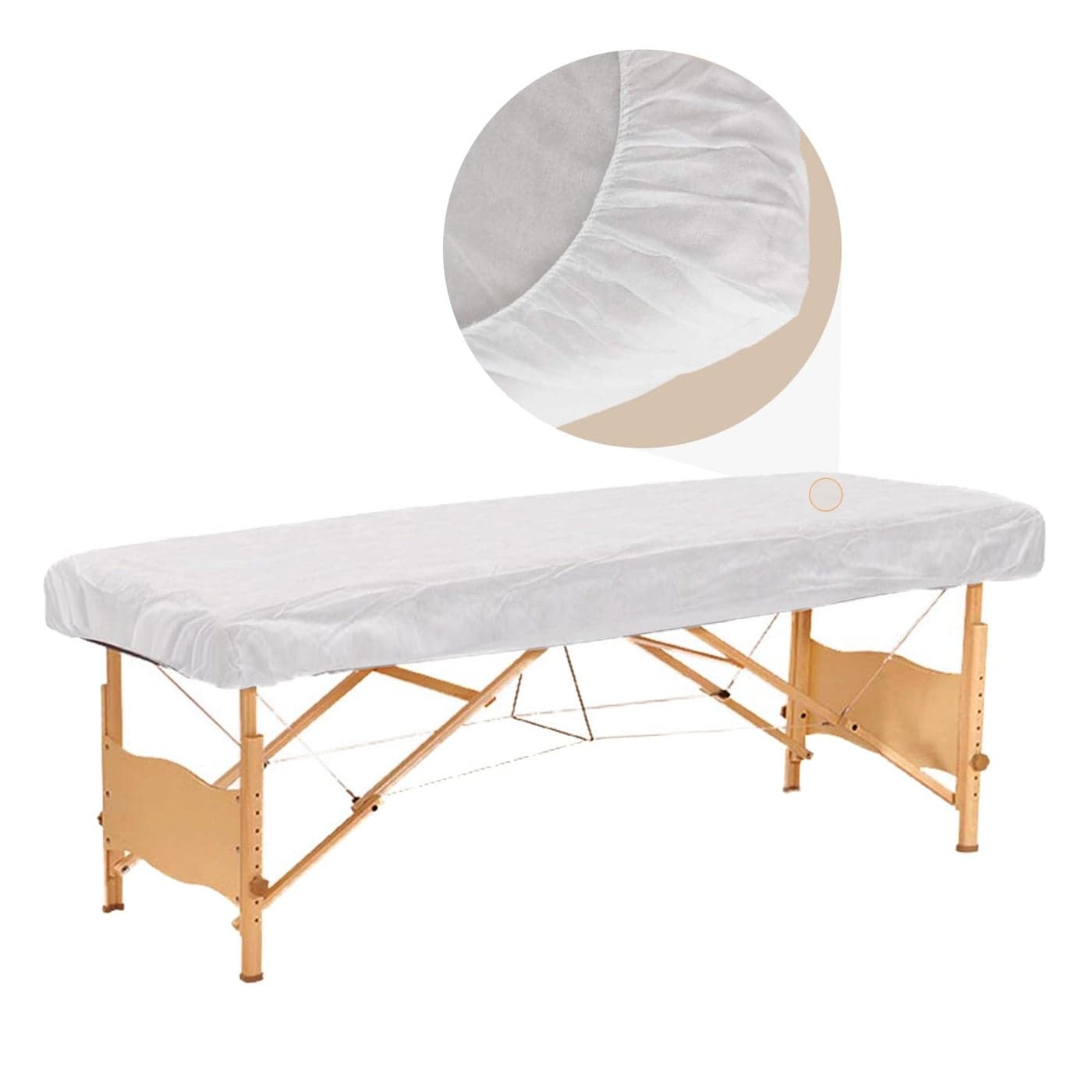 Tvvcalk 30PCS Disposable Fitted Massage Table Sheets Heavy Duty Elastic Disposable Bed Cover Breathable Disposable Fitted Sheets for Spa White Non Woven Fabric 36 x 85 Inch