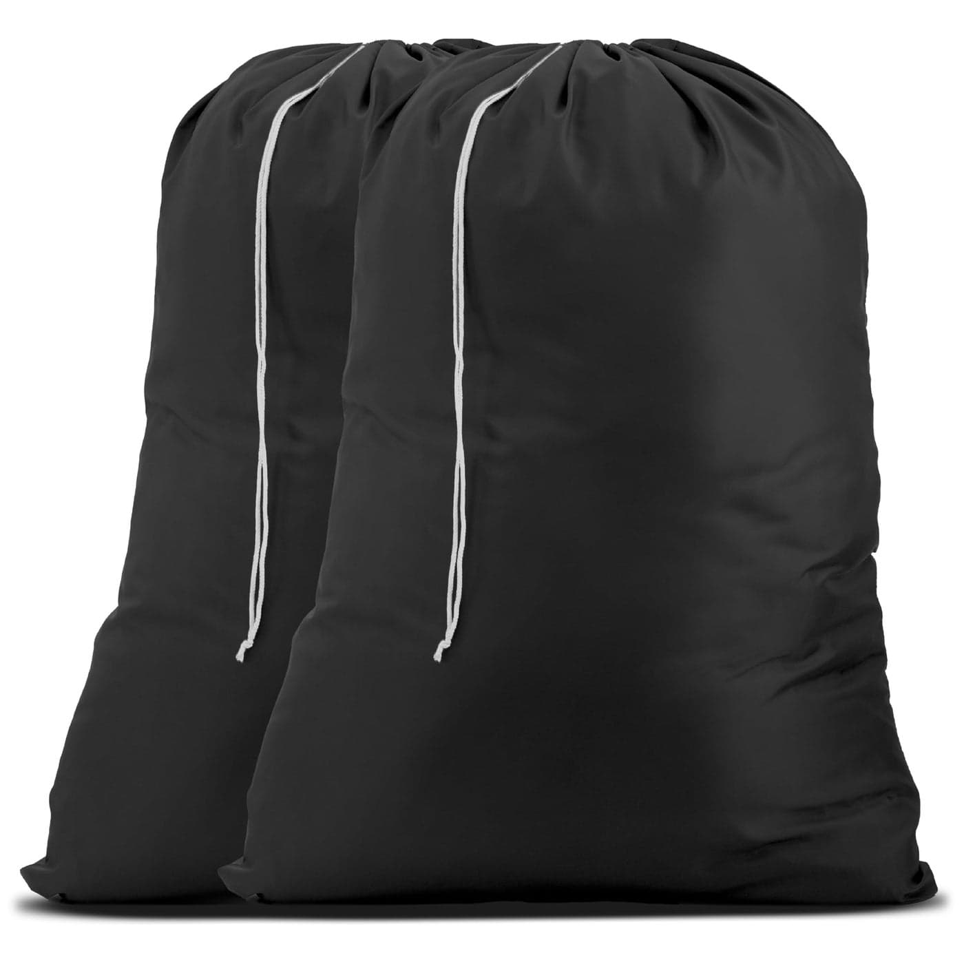 Handy Laundry Nylon XL Large Capacity with Locking Drawstring Machine Washable Fits Laundry Baskets or Hampers Holds 3 Loads of Clothes Black Pack of 2
