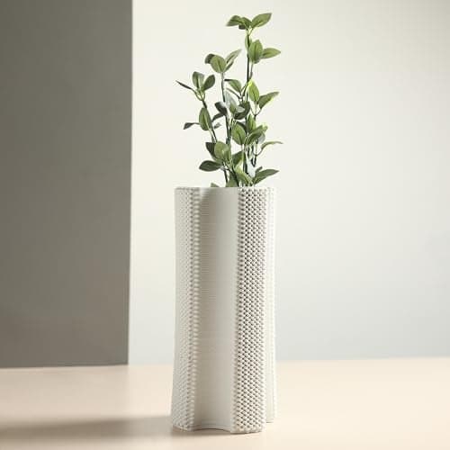 Habere India-All The Cultures Fabricating India Flower Pot for Living Room | Vases for Home | Vase for Living Room | Home Decor Items | Table Decor | Ceramic Flower Vase (L13.5 x W12 x H28 cm)