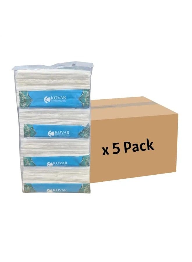 Kovar Stronger 150 Sheets Bulk 5 Pack Hand Tissue- 4 Box