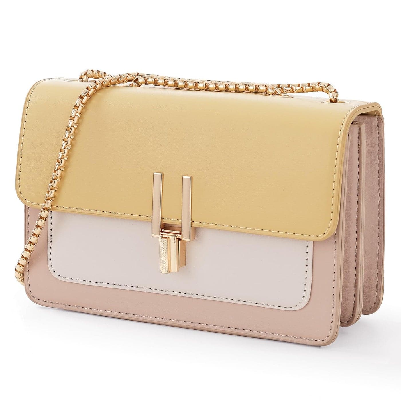 Crossbody Bags for Women Cute Faux Leather Trendy Cross Body Bag Purses for Women Small Multi Color Designer Handbags Womens Purse Satchel Chain Strap Ladies Shoulder Bag Yellow