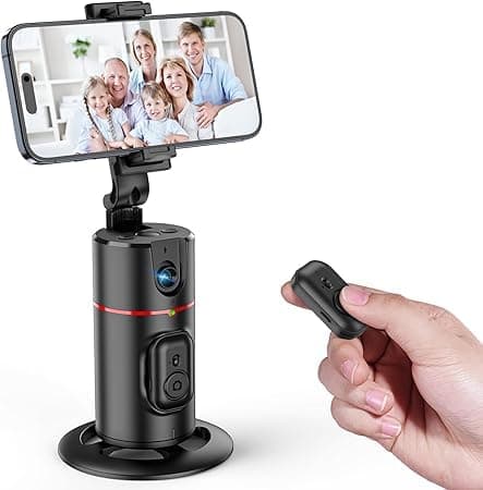 WeFly Mobile Phone Tripod with Automatic Face Tracking, 360° Rotation Tracking Tripod, No App, Selfie Stick Tri/pod with Remote Control and Gesture Control for Vlog/TIK Tok Live Video Recording