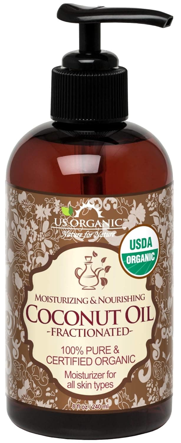 US Organic Fractionated Coconut MCT Oil Liquid Coconut Oil USDA Certified Organic NonGMO Perfect for massage carrier oil for DIY blends Hair Skin care 100 Pure HexaneFree 8 oz