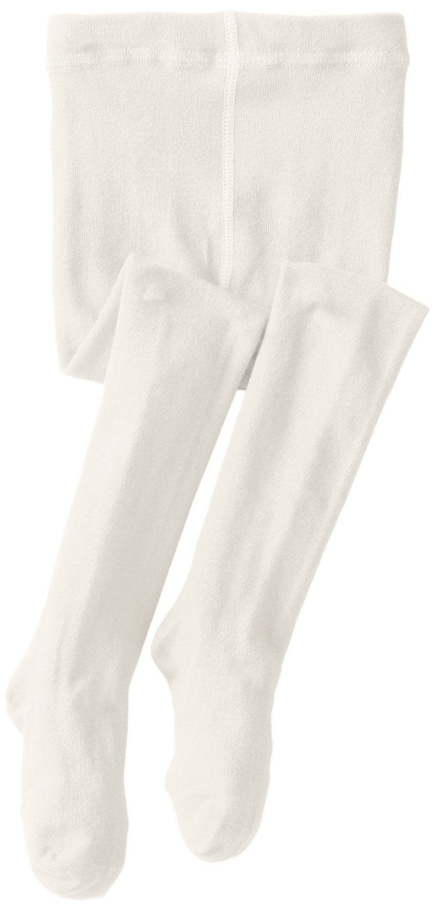 Jefferies Socks Girls 2-6x Seamless Organic Cotton Tights, Ivory, 4-6 Years