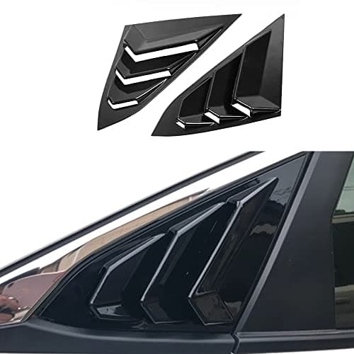 for Honda 10th Gen Civic 20162021 Rear Side Window Louver Decorate Cover Rear Air Vent Window Louvers Blinds Covers Auto Accessories for 10th Gen Civic Sedan Bright Black