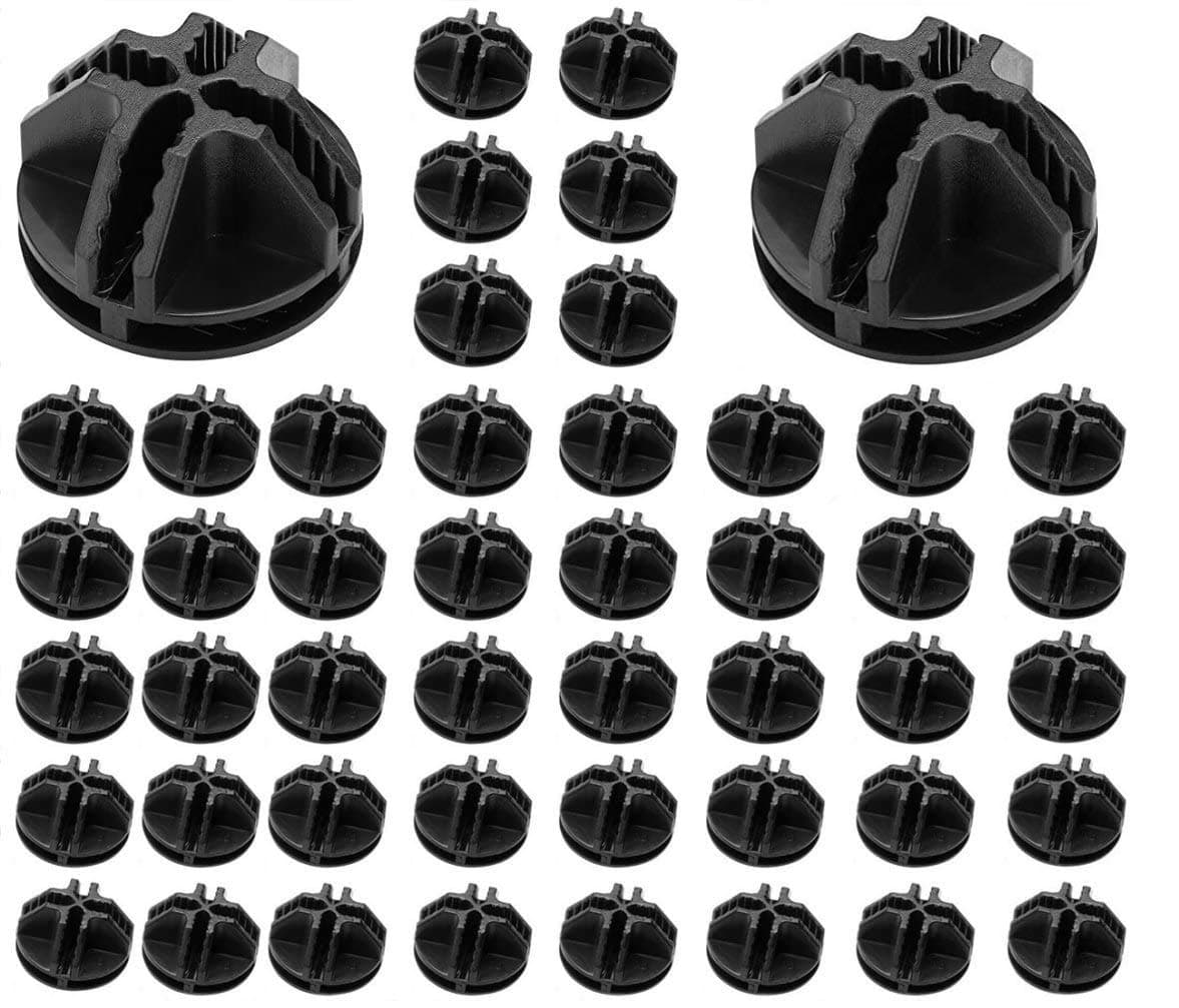 Dailydanny Wire Cube Plastic Connector 50Pcs Wire Grid Cube Organizer Connector for Modular Closet Storage Organizer and Wire Shelving Black