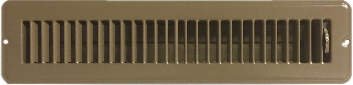 RV and Home Brown Stamped Steel Floor DiffuserRegister with Damper 14 X 2 Duct Opening Size Outside Dimension 155x 375