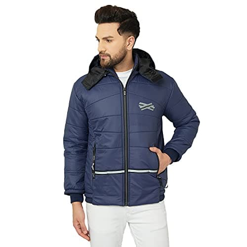 Ben Martin Men's winter Bomber Nylon Standard Length Stylish biker Casual Jacket Navy Blue - 3XL