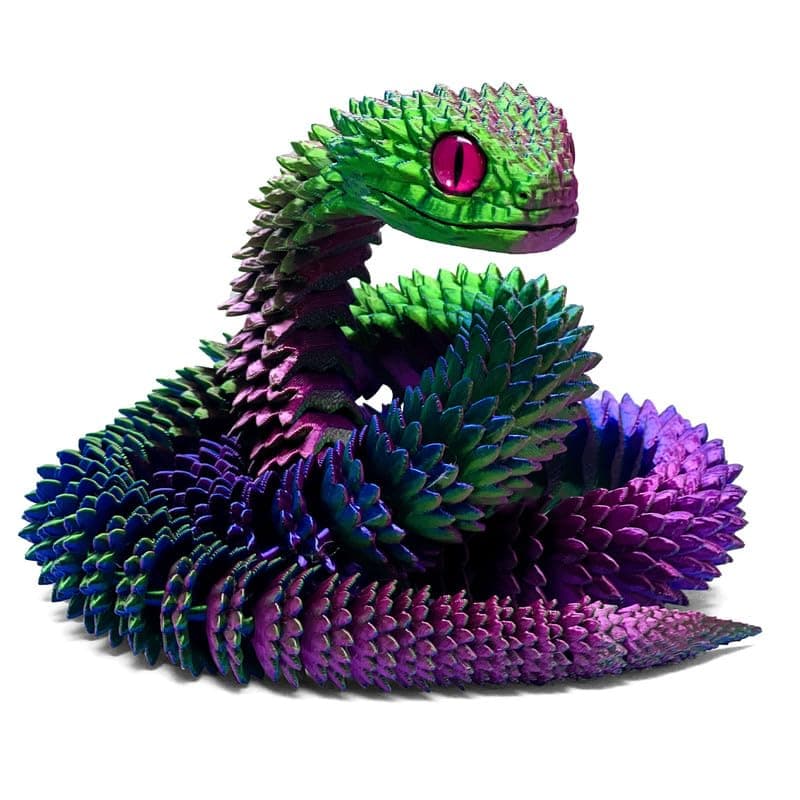 30 Inch 3D Printed Snake Movable Articulated Snake Perfect 3D Printed Animals for Educational Toys MustHave Toys for Kids and Collectors Home Office Executive Desk Decor Dazzling Color2