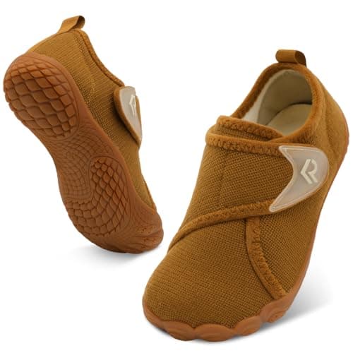relxfeet Men's Slippers Wide Width Adjustable Orthopedic Diabetic House Shoes for Neuropathy Swollen Feet Relief Non-Slip Rubber Sole Indoor Outdoor (Brown, Size 11)