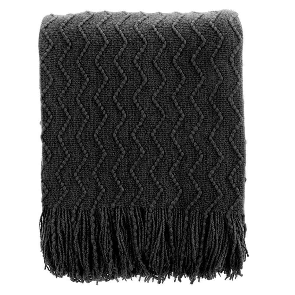 BATTILO HOME Rust Throw Blanket for Couch 50 x 60 Acrylic Knit Woven Summer Blanket Lightweight Decorative Soft Nap Throw with Tassel for Chair Bed Sofa Travel Picnic Suitable for All Seasons