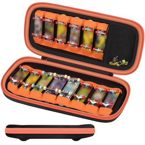 casmilee Finger Skateboard Case for TECH DECK Fingerboard Ultra DLX 14 Pack Element Collectible Mini Skateboards Holder Kids Toy Storage for Sticker Sheets Wheels Tool Screws and Nut Box Only