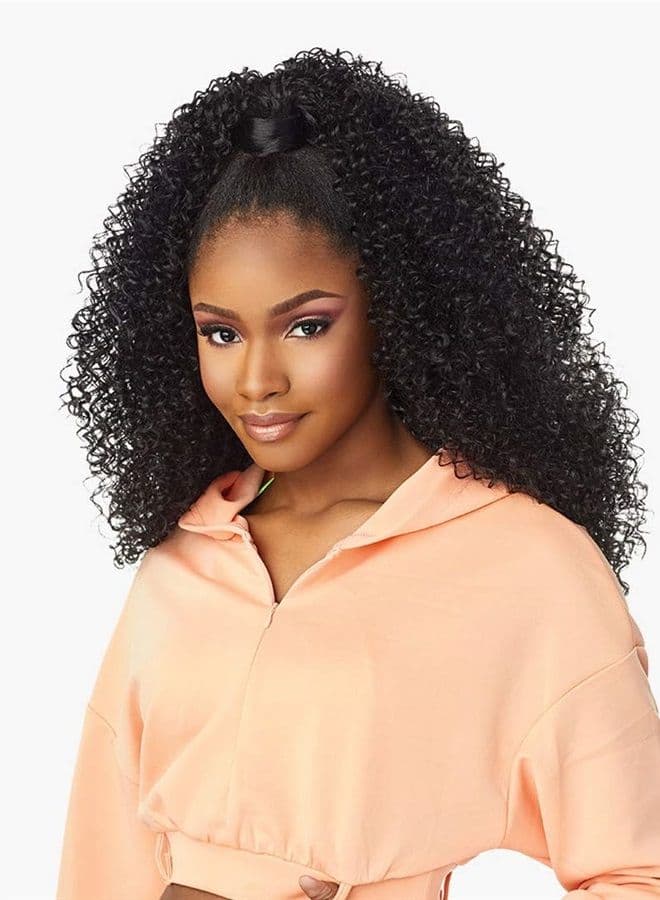 INSTANT Updown halfwig Pony - Instant Weave Up and Down 4 style in 1 half wig pony drawstring - INSTANT up and down UD 3 (1B)