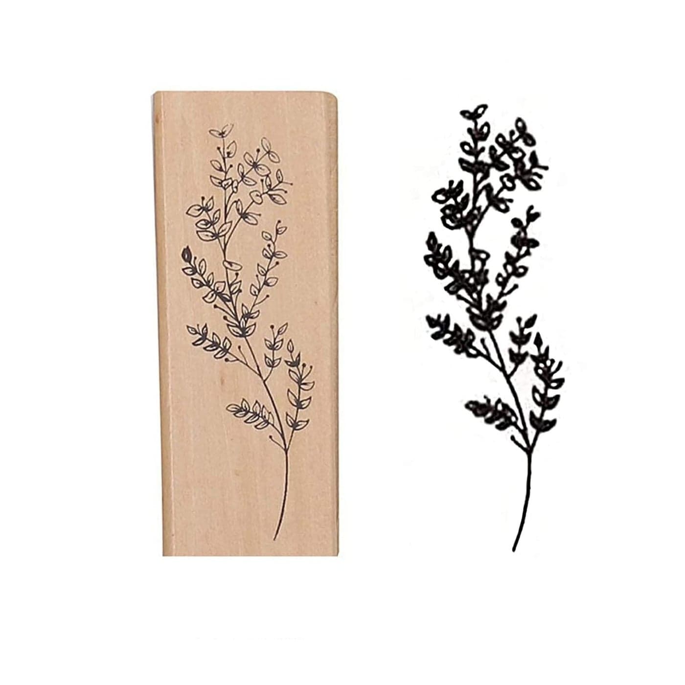 8 Pieces Wood Mounted Rubber Stamps, Plant Flower Vintage Lotus Series Decorative Wood Rubber Seal Stamp for DIY Craft, Letters Diary and Craft Scrapbooking, Gift Wrapping and Cards