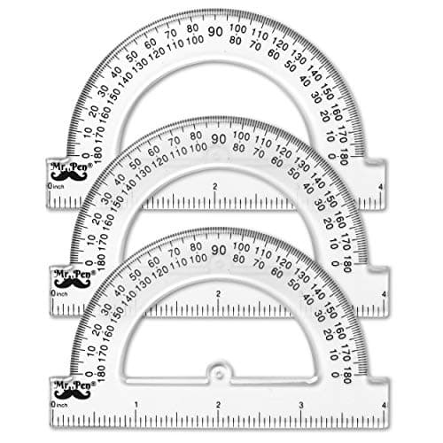 Mr. Pen- Small Protractor, 4 Inch, Pack of 3, Protractor Ruler, Drafting Tools, Math Geometry
