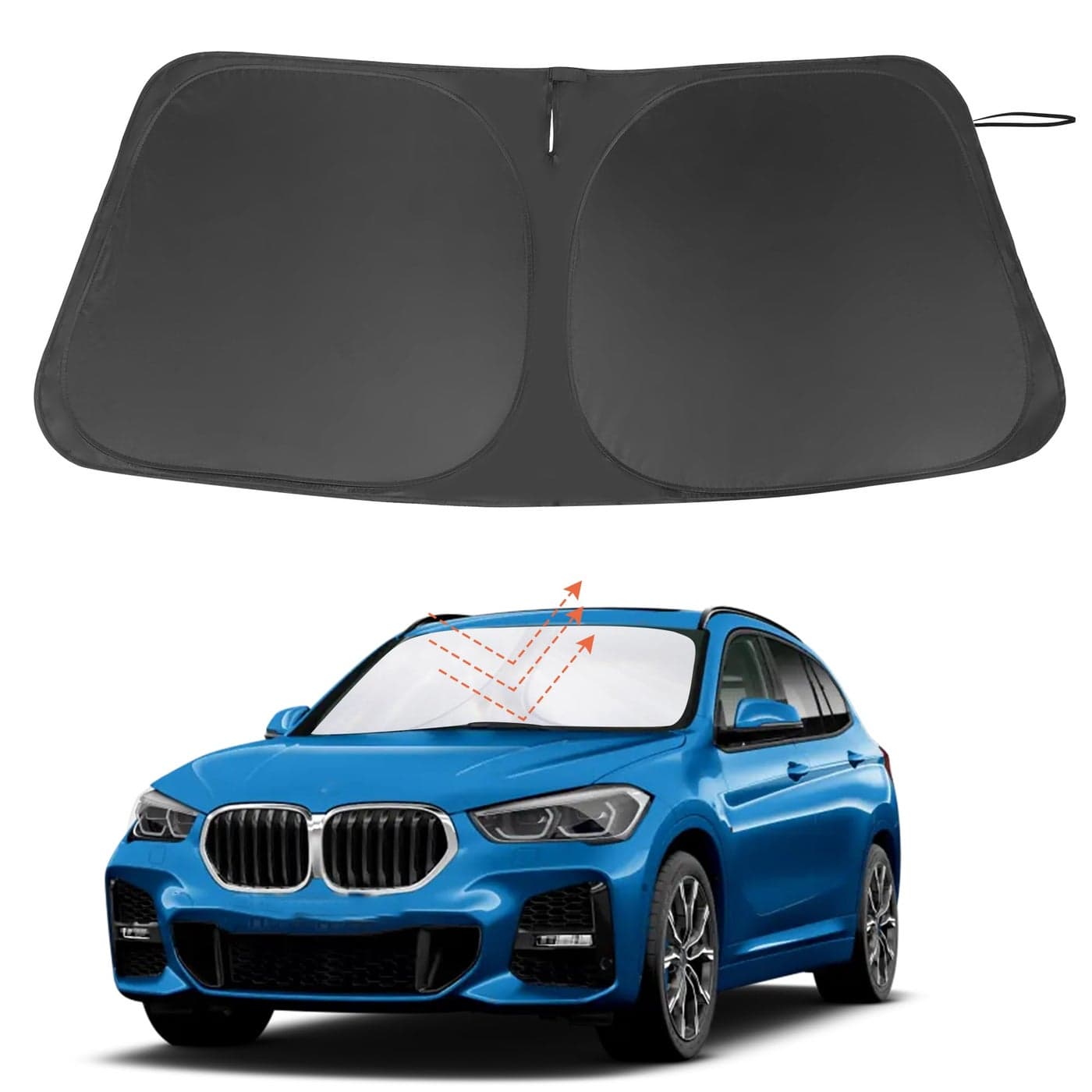 Windshield Sun Shade Compatible with 20152023 Dodge Challenger Accessories CoupeSRT HellcatRedeyeGTRTTA CoupeWidebodySXTRT Scat Pack Sun Visor Protector