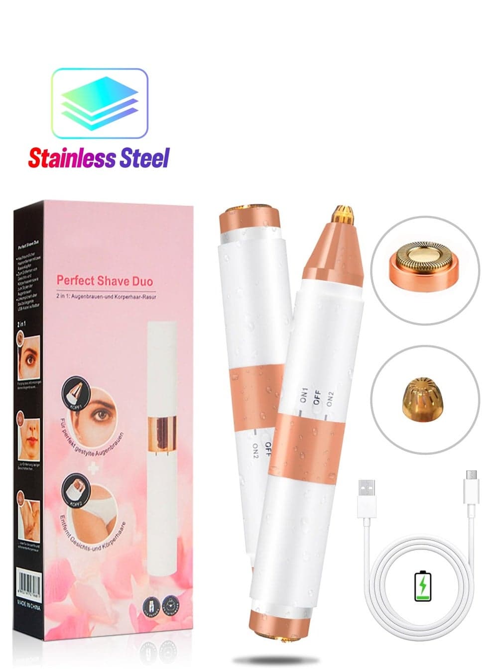 Nose Hair Trimmer for Women and Men, Painless Ear and Nose Hair Trimmer, Eyebrow & Facial Hair Trimmer Dual Edge Blades, Rechargeable Nose Trimmer, for Easy Cleansing
