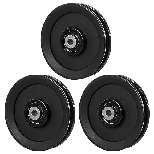 Luwint 4.5 Inch Pulley Wheel, 3 Pack Bearing Pulley Replacement for Cable Machine, Home Gym Equipment, LAT Pulldown, Fitness System (115mm, 10mm Bore)