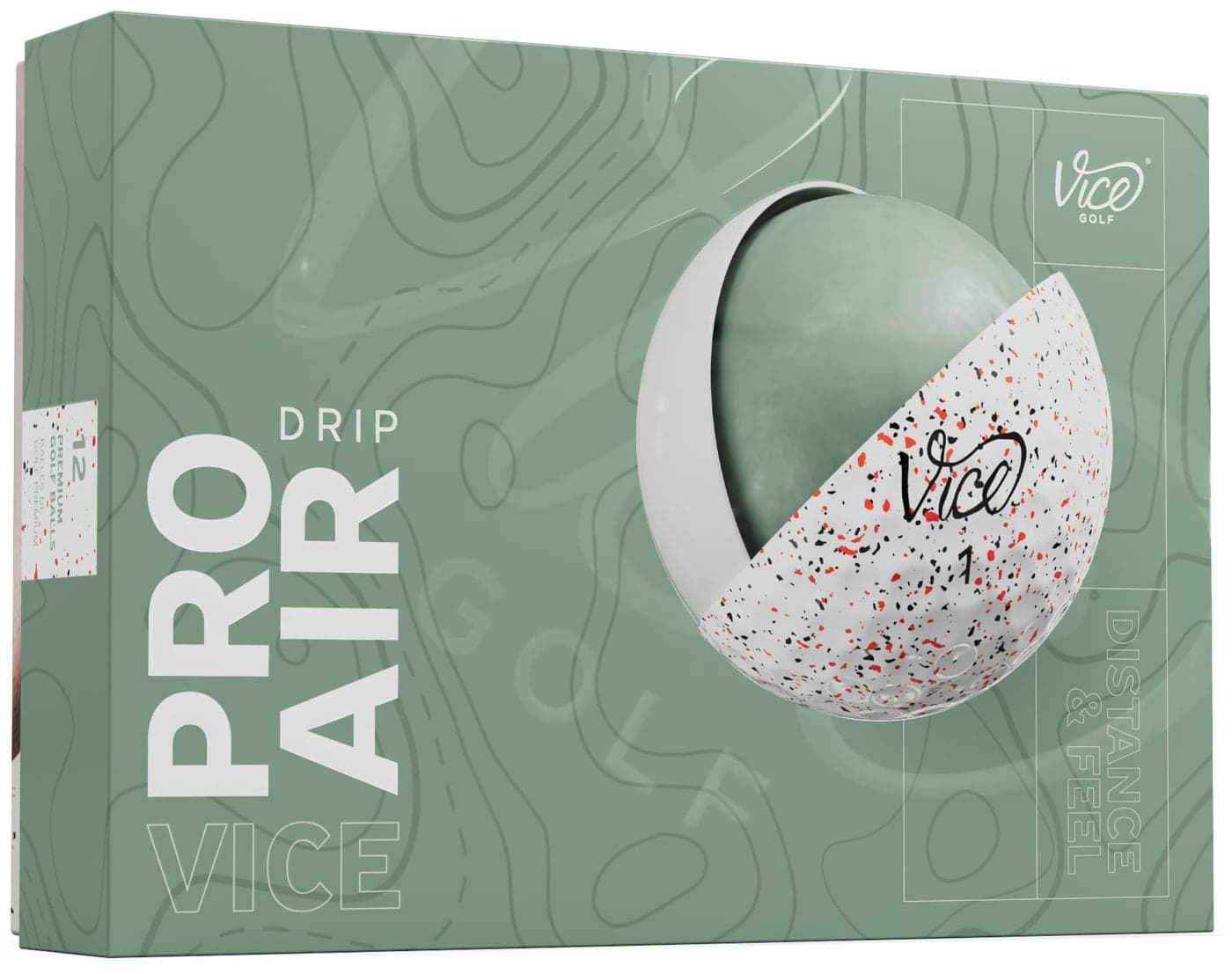 Vice Pro Air Golf Balls (2025 Model) (Red/Black Drip)