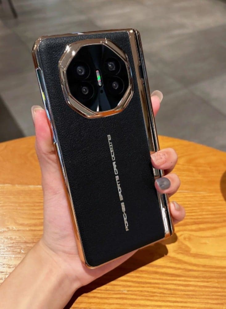Applicable To Huawei MateXT Mobile Phone Case Three-fold Extraordinary Master Protective Cover Electroplated Leather XT Middle Axis Hinge Full Shell XT Special Model - black - double Center Axis Pro