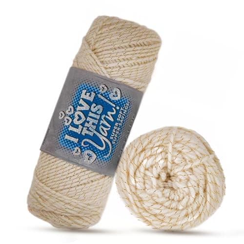 I Love This Medium Yarn for Crocheting & Knitting Soft Yarn Skein 252 Yards of 97% Acrylic & 3% Metallic Polyester DiY Handcrafting Accessories