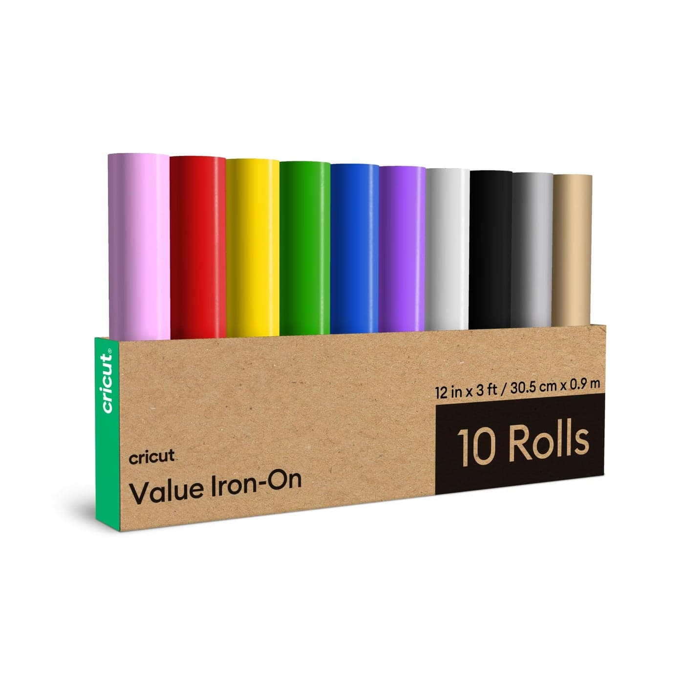 Cricut Value IronOn Rainbow Sampler 12 in x 3 ft 10 ct HTV Heat Transfer Vinyl