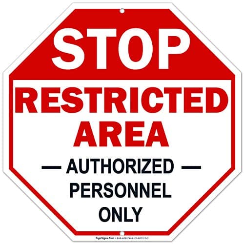 Restricted Area Sign Authorized Personnel Only, Do Enter Sign, 12x12 Inches, Rust Free .040 Aluminum, Fade Resistant, Made in USA