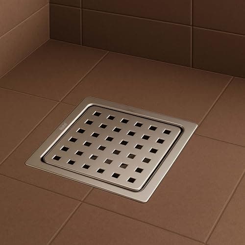Ruhe® Check Square Flat Cut Floor Drain | Premium Stainless Steel | 6 x 6 inches | Pack of 1