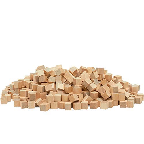 DIY Wooden Cubes 12inch Pack of 50 Small Blank Wooden Blocks Unfinished Wood Blocks for Crafts STEM Dice and Building Blocks for Stacking by Woodpeckers