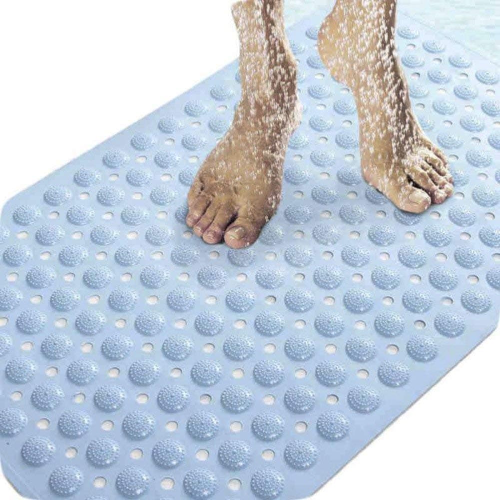 Mishrit Bathroom Floor Mat PVC Rubber Shower Bathtub Met with Anti-Skid, Non-Slippery Silicone Suction Cup Grip & Drain Hole (Large Size 100X40 cm)