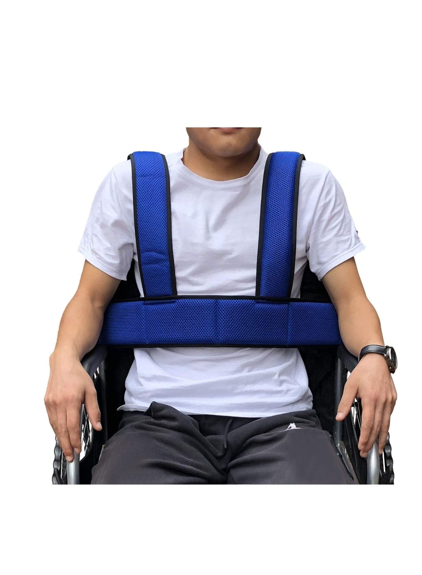 Wheelchair Seat Belt Torso Support Vest for Patient Elderly Disabled Adjustable Full Body Harness Prevent Tilting or Falling Keep User Upright Chest Waist Band with Easy Release Buckles