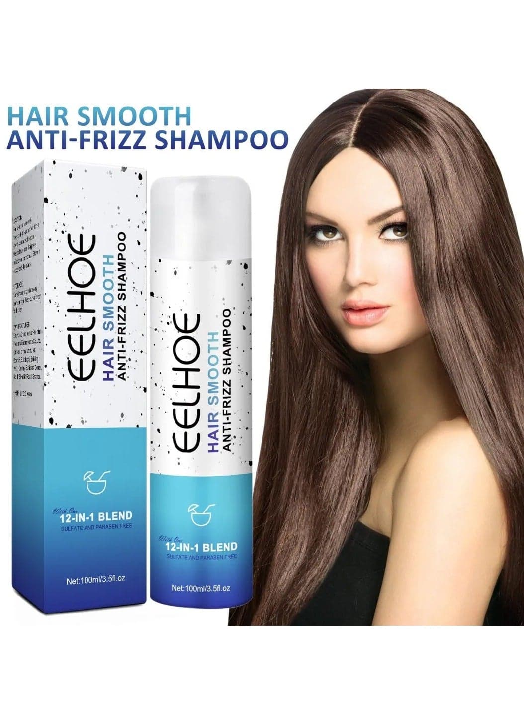EELHOE 1 Bottle 100ml Anti-frizz Smoothing Shampoo, Controls Oil, Add Volume, Nourish And Repair Hair Tips, Suitable For Home Use And Traveling