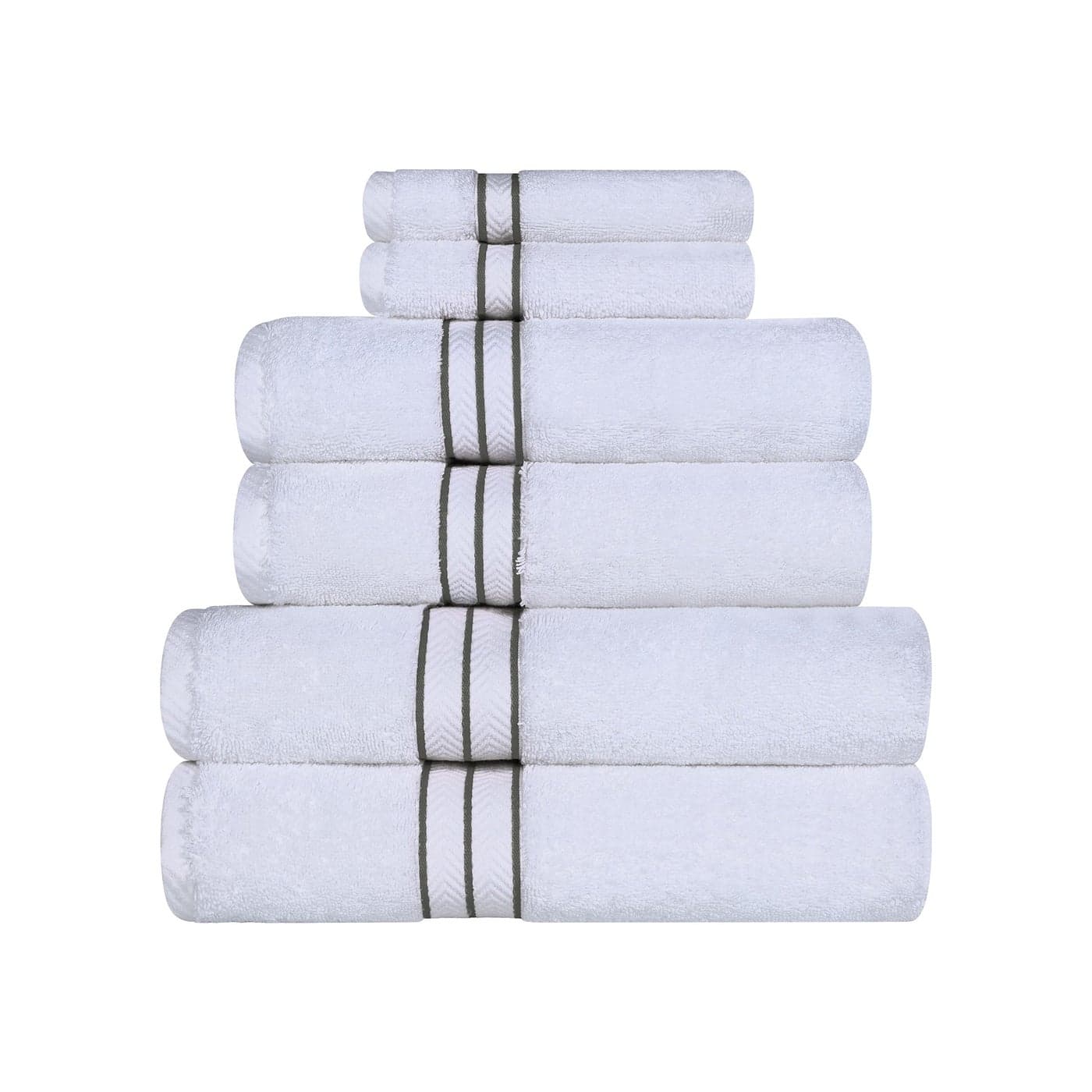 Superior Turkish Cotton UltraPlush 6Piece Towel Set Ideal for Master Bath Guest Bathroom Fast Drying Shower Spa FaceWashcloths Hand Bath Towels Absorbent Home Basics Charcoal