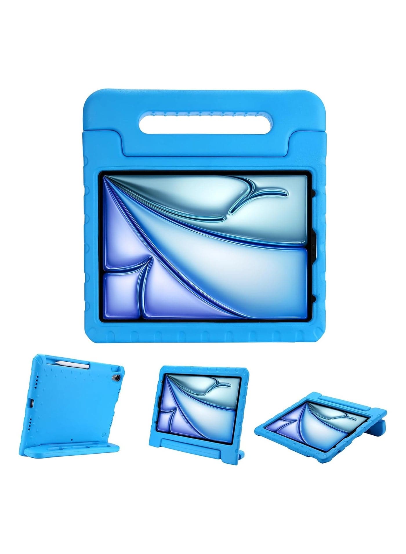 Kids Case for iPad Air 11-inch (M2) 2024, Lightweight Case with Pencil Holder 【Supports Pencil Pro/Pencil】 Shockproof Handle Stand Kids Friendly Case