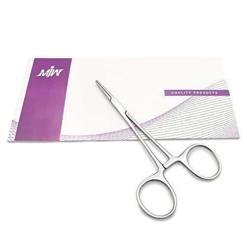 MJW Professional Hemostat Fishing Forceps of Stainless Steel Used as Jewelry Fly Fishing Forceps and Unhooking Fish Pliers Pet Dog Ear Hair Grooming Tweezers 5 Mosquito Straight