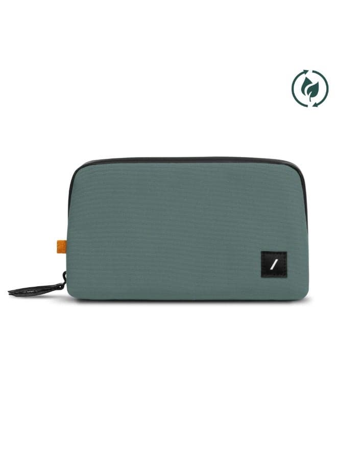 Stow Line Organizer - Water Resistant Lightweight Travel Pouch, Crafted With Durable Canvas – Stores Charging Cables, Adapter, Powerbank, Airpods Pro And More Slate Green