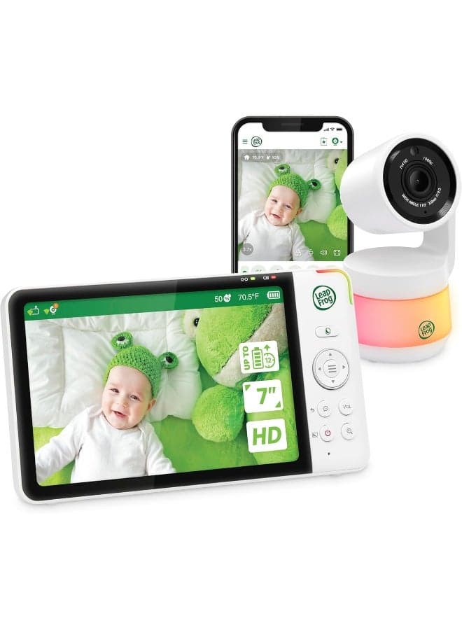 LeapFrog LF930HD Baby Monitor, 7” 720p HD Display, Video Baby Monitor with Camera and Audio, 1080p Smart Remote Access, 360° Pan & Tilt, Color Night Light & Vision, Two-Way Intercom