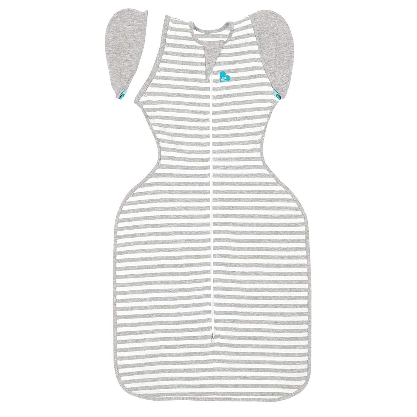 Love To Dream Swaddle UP 50/50 Transition Bag, Gray, Large, 18.5-24 lbs., Patented Zip-Off Wings, Gently help Baby safely transition from being swaddled to arms free before rolling over
