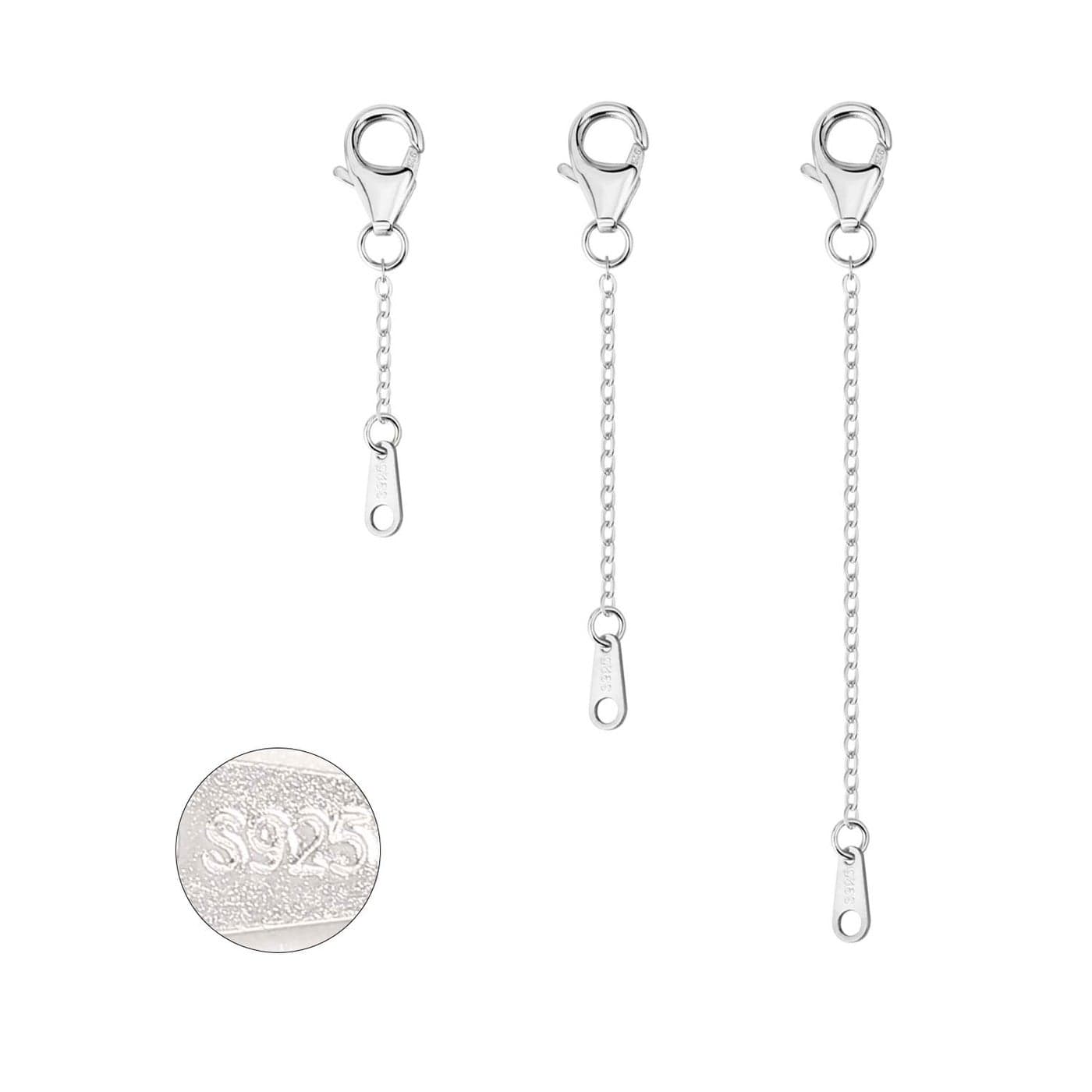 Sterling Silver Extenders Chain Necklace Extension Chains for Jewelry Making1 2 3 inch