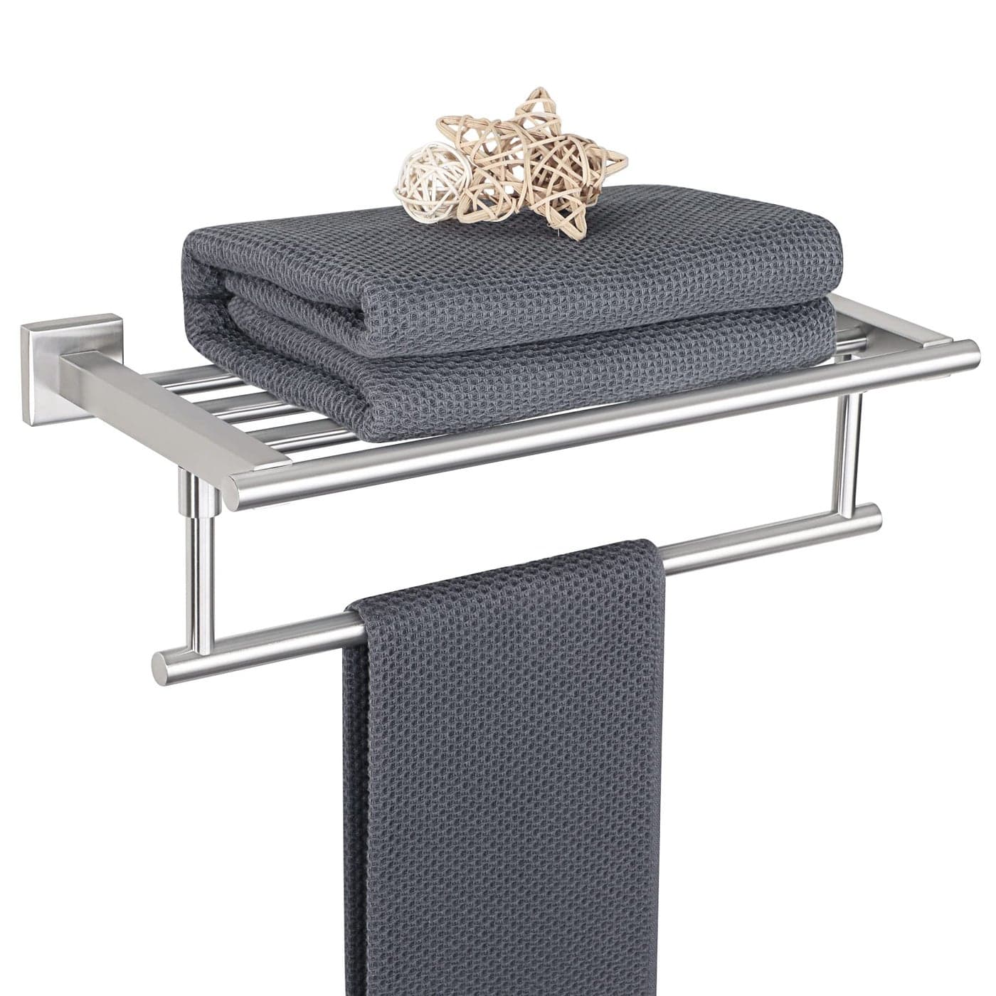 Alise 16 Inch Towel Racks for Bathroom Towel Rack Wall Mounted with Tower Bars SUS 304 Stainless Steel Bathroom Shelf Heavy Duty Hand Towel Holder Brushed Nickel