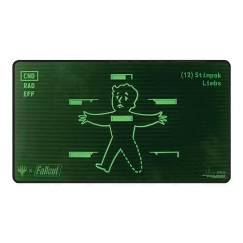Ultra PRO - Fallout Black Stitched Playmat - Inventory Management - for Magic: The Gathering, Limited Edition Collectible Trading Tabletop Gaming Essentials Accessory Supplies