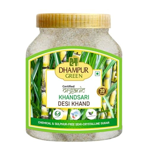 Dhampure Speciality Khandsari Unrefined Cane Sugar | Organic Desi Khand 800g | Organic Raw Cane Khand Sugar | Sulphur Free Natural Traditional Sweetener | Healthy Alternative to Refined Sugar (Pack of 1)
