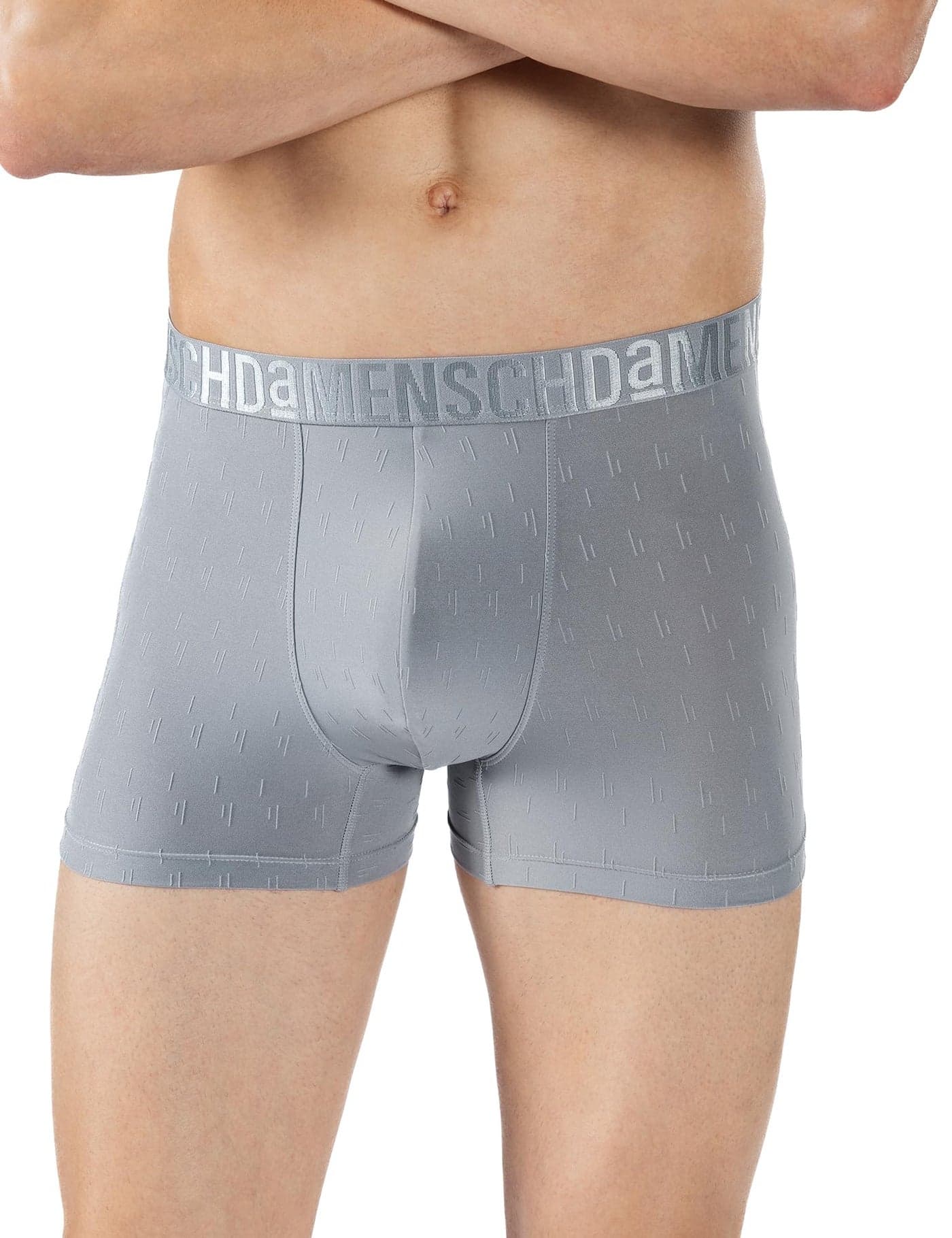 DAMENSCH Unreal Trunk for Men, Microfiber Spandex Underwear for Men, Ultra-Lightweight, Soft No-Curl Waistband Mens Trunk, Anti-Static Mens Trunks, Mid-Rise Underwear for Man-Holly Grey-L