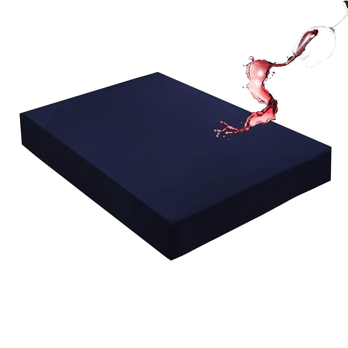 Mecerock 6 Colors Navy Blue Queen Size Waterproof Mattress Protector Washable Mattress Cover Fitted to 18 Deep