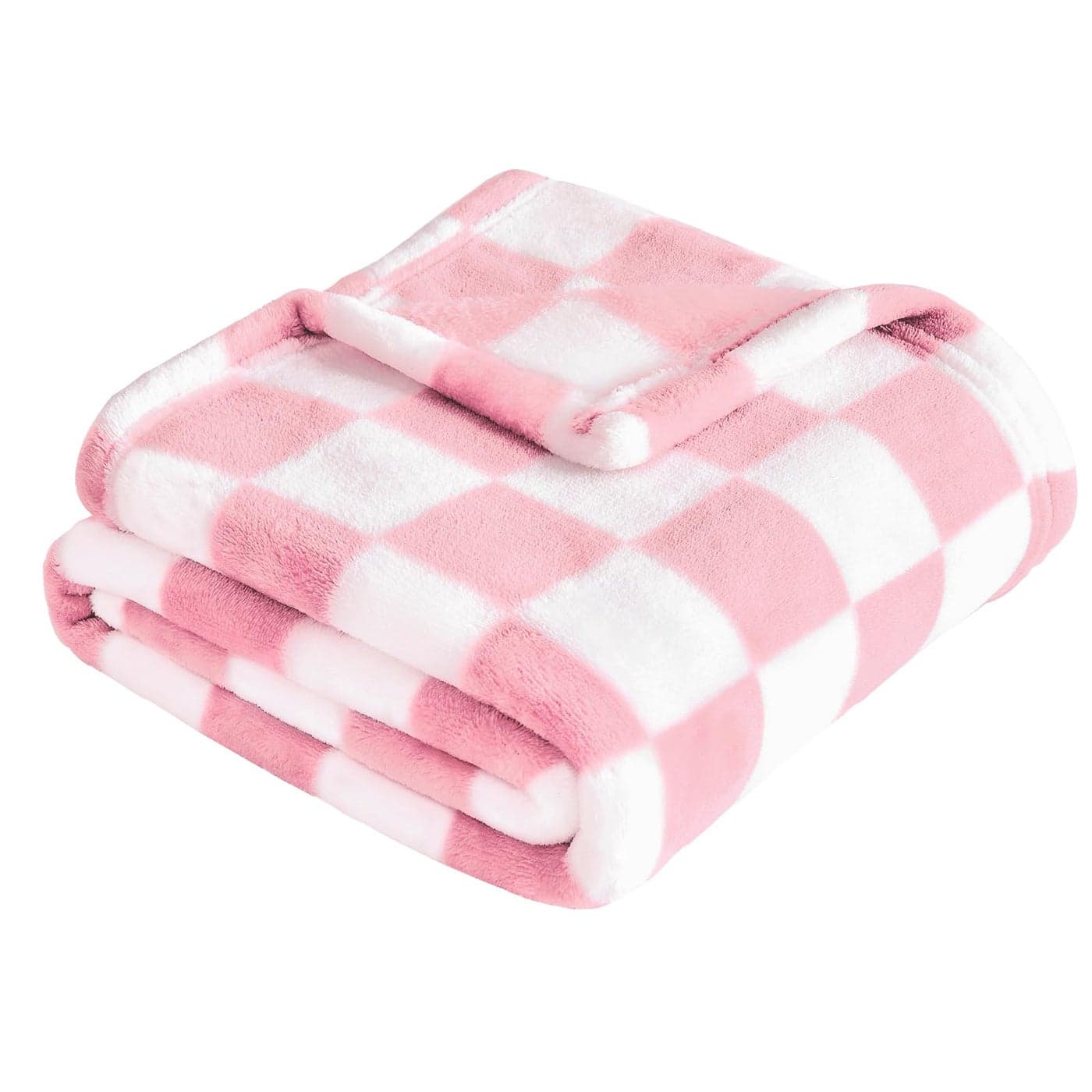 Yurhap Checkered Baby Blanket for Girls Pink Fleece Baby Blankets for Girls Boys Warmer Comfort Lightweight Bed Blanket for Toddlers Infants or Newborn 30x40 Pink