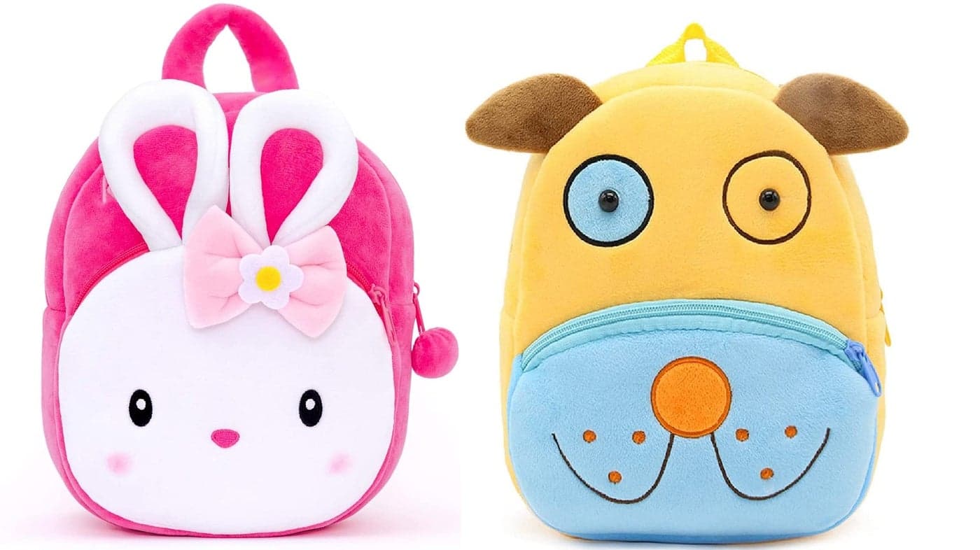 blue tree Kids School Bag Soft Plush Backpack Cartoon Bags Mini Travel Bag for for Girls Boys Toddler Baby Cute Dog & Konggi Rabbit